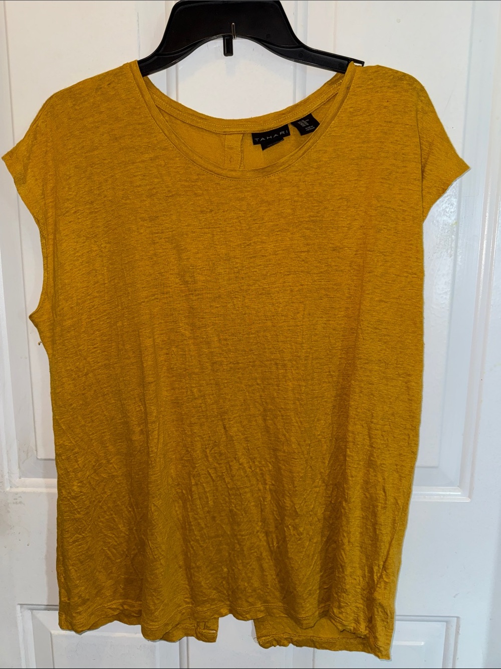 Tahari Mustard Short-Sleeve Tank Top